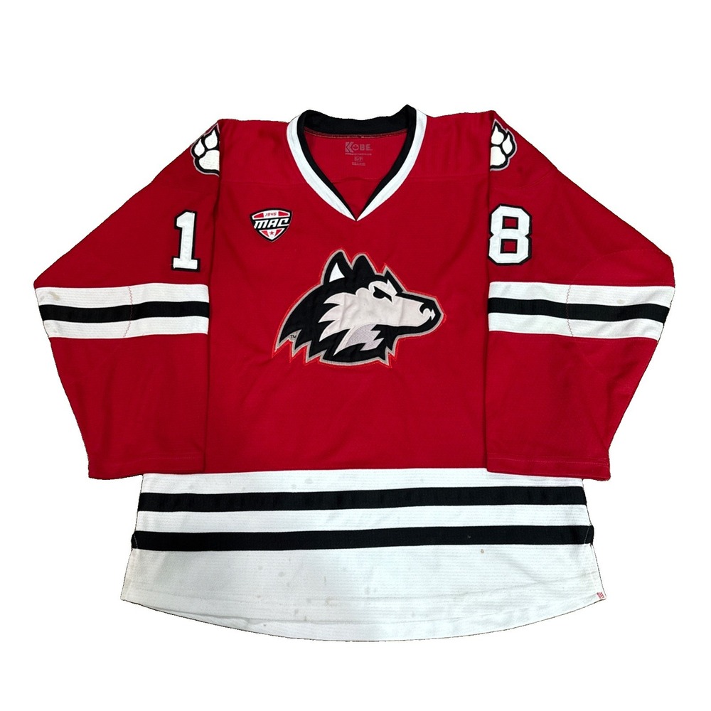 Northern Illinois University Huskies Kobe Hockey Jersey MAC Red Adult Size Small